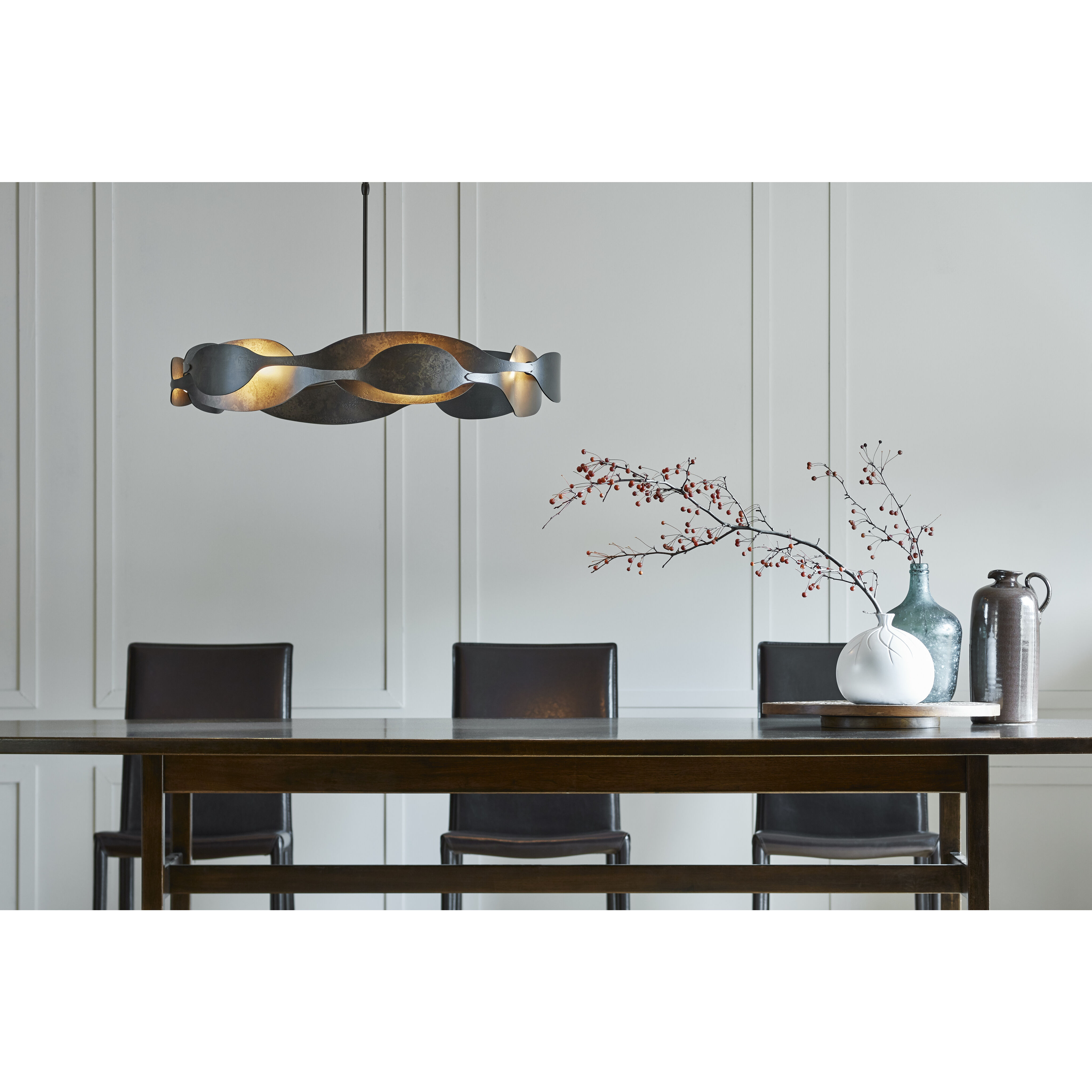 Waves 6 Light 34.2 inch Bronze Pendant Ceiling Light